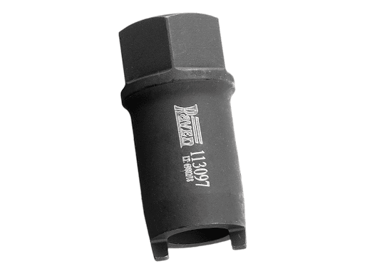 113097 Chave Amortecedor Dianteiro VW para Uso com Ferramenta Pneumática - Chave (preparada para uso com ferramenta pneumática) com 2 dentes, para porca guia do rolamento dos amortecedores dianteiros do Gol, Parati, Saveiro, Santana e Voyage.

Encaixe de 1/2" e sextavado externo de 19 mm.

Torque de aperto da porca de 40 Nm.

Manual Incluso.