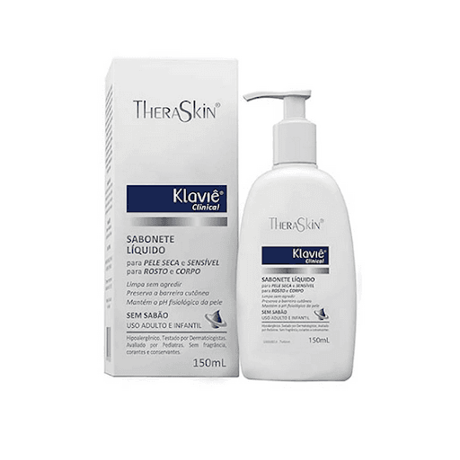 Klaviê  Clinical Sabonete Líquido 150ml - Klaviê  Clinical Sabonete Líquido


 


Klaviê  Clinical sabonete líquido é indicado para peles secas e sensíveis. Não possui sabão em sua fórmula (syndet), é rico em agentes hidratantes que preservam a barreira cutânea e limpa sem agredir.





Benefícios:


 


- Restaurador da barreira cutânea com ação prolongada


- Mantém o pH fisiológico da pele


- Sem fragrância, sem corantes e sem conservantes


- Avaliado por pediatras e testado dermatologicamente.


- Uso adulto e infantil.


 


Como usar: Usar durante o banho ou limpeza diária do rosto e corpo. Aplicar sobre a pele úmida e massagear suavemente antes de enxaguar.





Todos os produtos Theraskin são testados dermatologicamente e possuem testes de segurança e eficácia. Caso tenha alguma dúvida, consulte nosso site: www.theraskin.com.br!