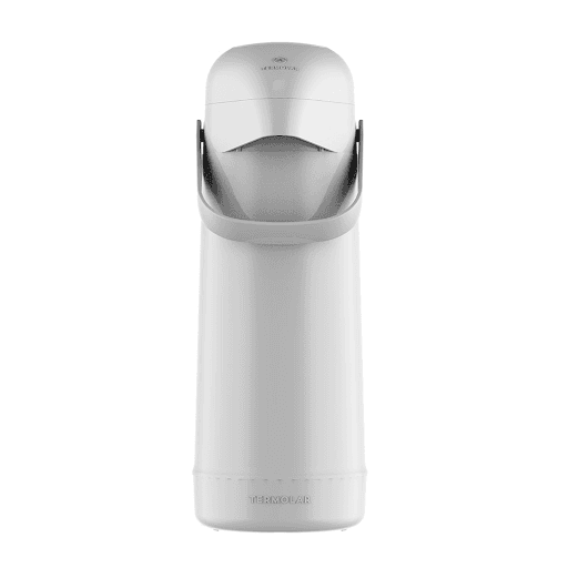 Garrafa Térmica de Plástico Branca de Pressão Magic Pump Termolar 1L - Multicoisas - A Garrafa Térmica Bomba de Pressão Magic Pump da Termolar de 1L possui material exterior em plástico com acabamento liso na cor branca. Seu isolamento térmico é de ampola de vidro. É ideal para acompanhar a rotina diária, com conservação térmica diferenciada que garantirá líquidos quentes por 12h ou frios por 24h.
