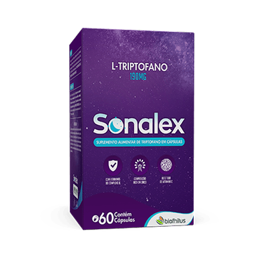 Sonalex 60caps - Biofhitus - Sonalex é um suplemento alimentar com importante suporte de nutrientes envolvidos na produção de substâncias endógenas relacionadas com a melhora do humor, controle da ansiedade, melhora da qualidade do sono e que promovem a sensação de bem-estar