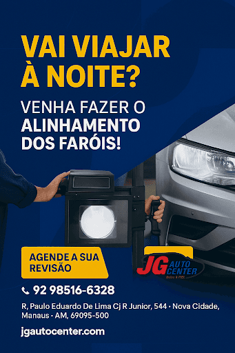 💡 Tá difícil enxergar à noite? Pode ser o farol desalinhado!
Aqui na JG Auto Center, a gente resolve isso pra você rapidinho — com precisão e segurança!

📍 Endereço: R. Paulo Eduardo De Lima Cj R Junior, 544 – Nova Cidade, Manaus
📞 (92) 98516-6328
🌐 jgautocenter.com

✨ Agende agora e dirija tranquilo, dia e noite!