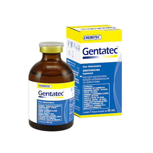 Gentatec Injetável 50 ml - Antibiótico a base de gentamicina para bovinos, equinos, suínos, caprinos, ovinos e aves