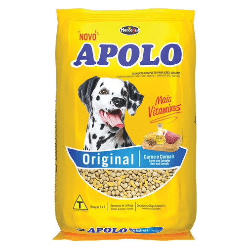 Apolo Original - Adultos Todas as Raças - Carne e Cereais - 10,1Kg - Apolo conta com ingredientes de alta qualidade e uma dose extra de vitaminas e minerais.