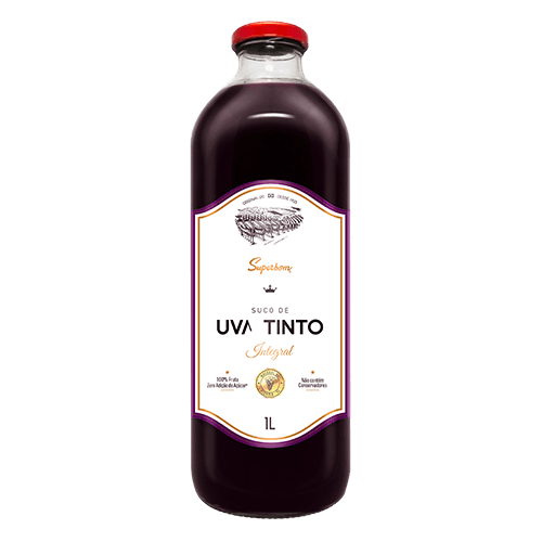 Suco  Uva Integral 1L - Superbom - O suco de uva integral Superbom é um produto 100% natural, produzido a partir de uma única variedade de uva: a Isabel. Tendo características próprias e extremamente marcantes dessa uva, esse saboroso suco de uva tem um sabor único desde 1925.