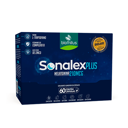 Sonalex Plus 60caps - Biofhitus - Sonalex Plus é um suplemento nutricional que combina a melatonina com nutrientes envolvidos na sua síntese endógena. Disponibiliza um importante suporte de nutrientes que em nosso organismo estão envolvidos na produção de substâncias relacionadas com a melhora do humor, melhora da qualidade do sono, que promovem a sensação de bem-estar e controlam o estresse