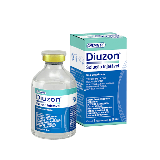 Diuzon Sol Injetável 50ml - Diurético e anti-inflamatório para edema fisiológico de parto em vacas, porcas, ovelhas e cabras.