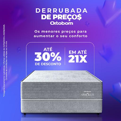 Ortobom: Derrubada de Preços com até 30% de desconto! ⬇️ 

Escolha o produto ideal para o seu ambiente e crie espaços acolhedores para noites de sono reparadoras.

São Colchões, Bases, Cabeceiras, Travesseiros, Roupa de Cama e Acessórios com os menores preços para aumentar o seu conforto.

Só neste mês, passe em nossa loja e aproveite!