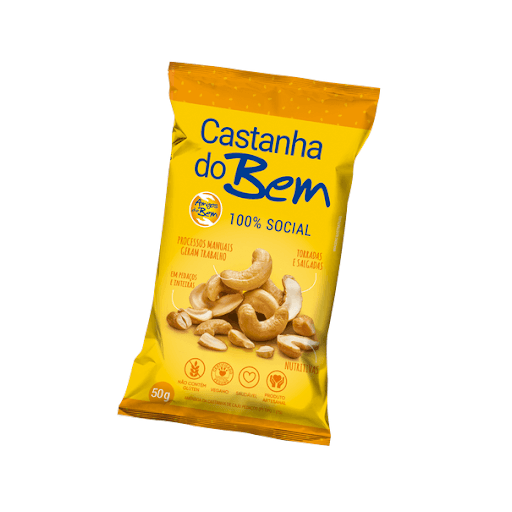 Castanha de Caju do Bem 50g - Nossas castanhas de caju são produzidas no sertão. Geram trabalho e renda para milhares de pessoas. Seu cultivo e beneficiamento são atentamente acompanhados por profissionais capacitados, o que garante castanhas frescas, nutritivas e de alta qualidade. Cada embalagem possui castanhas em pedaços e inteiras.