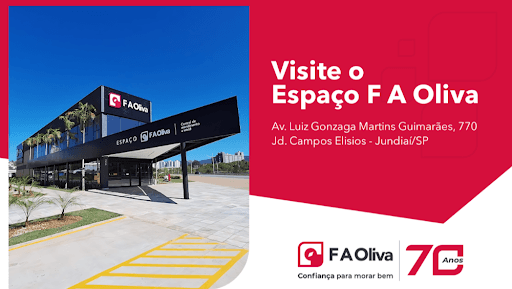 Visite o espaço F A Oliva - Já conhece o Espaço F A Oliva?

Aqui é o lugar perfeito para você descobrir todas as novidades, lançamentos e oportunidades da F A Oliva — tudo isso em um ambiente planejado com carinho para receber você! 💛

📍 Venha nos visitar na Av. Luiz Gonzaga Martins Guimarães, 770 – Jardim Campos Elísios, em Jundiaí.

 Estamos prontos para te ajudar a encontrar o seu novo lar!