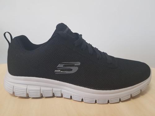 BURNS-BRANTLEY - Cor: PRETO / CINZA ESCURO - Tam:38 - Cabedal em mesh, solado flexível, palmilha Memory Foam traz extrema maciez, proporciona conforto durante o dia todo, contorna o formatos dos pés e ajuda a aliviar a pressão para pés sensíveis.