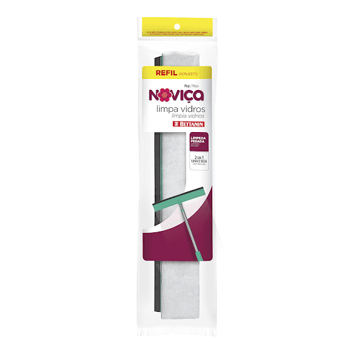 Refil Mop Noviça Limpa Vidro Extensível Bettanin - Multicoisas - Com o Refil Mop Noviça Extensível Bettanin você lava e seca todos os tipos de vidro. Em microfibra cinza, protege as suas mãos do contato com produtos químicos. O refil perfeito para sua lavanderia.