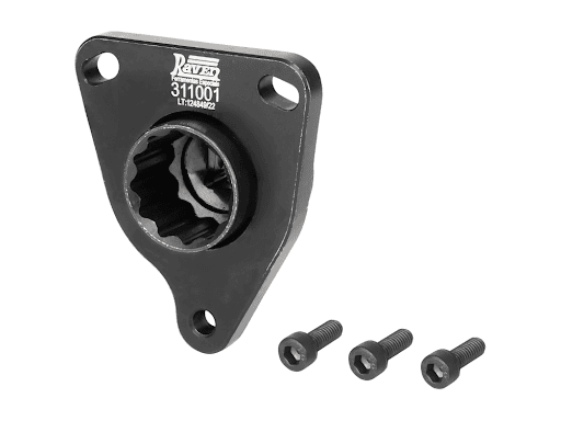 311001 Ferramenta para sacar bomba de alta pressão da Toyota Hylux 2.8 Diesel - Ferramenta com dupla função.

a) Extrair e instalar a bomba de combustível de alta pressão, sem impactos.

b) Manter a engrenagem da bomba de alta pressão apoiada e corretamente posicionada após a remoção da bomba, eliminando o risco de perda do sincronismo do motor.

Aplicação:

Motores Toyota 2.8 16V turbo diesel D-4D (1GD-FTV) aplicados na Toyota Hilux 8ª ger. (16>) / SW4 4ª ger. (16>).

Possui soquete estriado de 27 mm com encaixe de 1/2" integrado.

Acompanha 3 parafusos.

Manual Incluso.