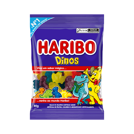 Bala de Gelatina Dinos 80g - Haribo - Bala de Gelatina Dinos 80g - Haribo