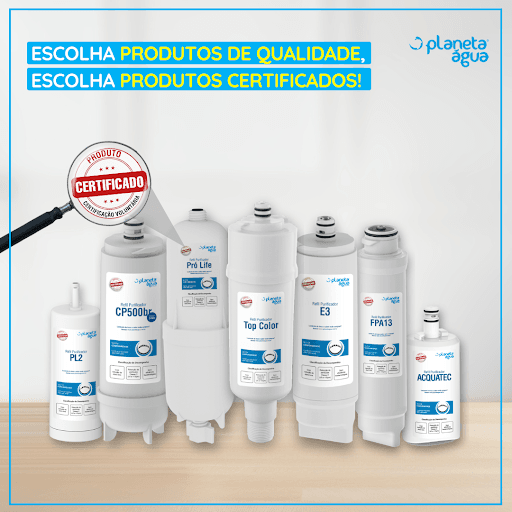 Escolha qualidade, escolha confiança! 💙
A Planeta Água foi pioneira na certificação voluntária dos refis, um processo que não é obrigatório — mas que fazemos porque a sua segurança e a qualidade dos nossos produtos vêm sempre em primeiro lugar.
Qualidade comprovada para levar o melhor até você! ✅