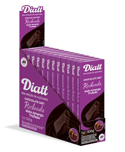 DIATT TAB RECH MA TRUFA 25G - "Diatt é uma excelente escolha para quem busca uma alimentação equilibrada e deseja reduzir o consumo de açúcar. Nossos chocolates não têm adição de açúcares, não deixam residual amargo e derretem na boca, porque são feitos com chocolate de verdade, 100% manteiga de cacau. Além disso possuem selo da ANAD, a Associação Nacional de Atenção ao Diabetes - isso representa mais segurança para você! Cuide-se bem e escolha Diatt, o chocolate gostoso de verdade!



Sem adição de açúcar, produzido 100% com manteiga de cacau, não possui residual amargo e derrete na boca."





"Manteiga de cacau, leite em pó integral, leite em pó desnatado, gordura vegetal, soro de leite em pó, frutas vermelhas (concentrado), ácido cítrico, ácido ascórbico, edulcorantes INS-965 (Maltitol), INS-1200 (Polidextrose) e INS-955 (Sucralose), emulsificantes INS-322 (Lecitina de Soja) e INS-476 (Polirricinoleato de Poliglicerol) e aromatizantes. CONTÉM LACTOSE. NÃO CONTÉM GLÚTEN. ALÉRGICOS: CONTÉM DERIVADOS DE LEITE E SOJA. PODE CONTER CASTANHA-DE-CAJU, AVELÃ E AMENDOIM.

Diabético: contém açúcares naturalmente presentes nas matérias-primas. Este produto pode ter efeito laxativo. Alimento não reduzido de calorias. Consumir preferencialmente sob orientação de nutricionista ou médico."
