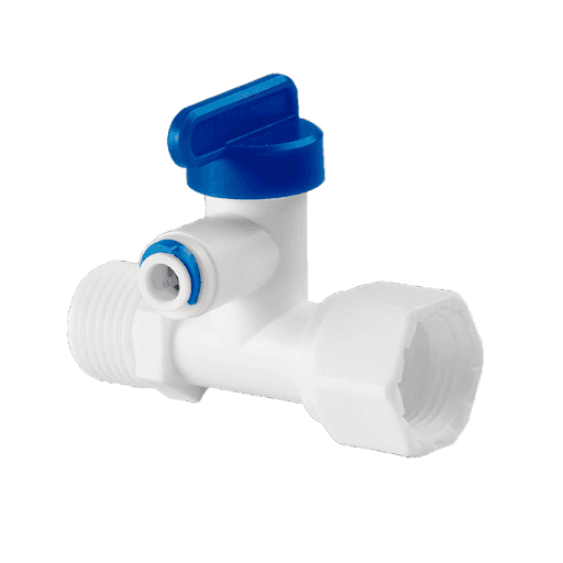 Registro Válvula de Fechamento Rosca 1/2" para Tubo 1/4" - 3 vias, Planeta Água, CN021 - Válvula de Fechamento 3 Vias - Metal - Aplicável em água potável.