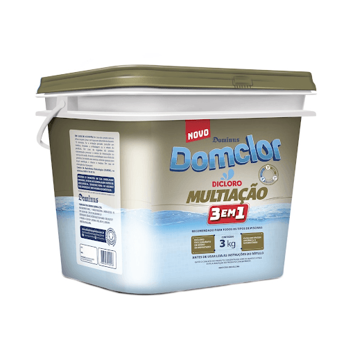 Dicloro Multi Ação Domclor 3Kg - Domclor multiação 3 em 1 é um cloro granulado aditivado destinado a desinfecção de piscinas.é recomendado para todos os tipos de piscinas.