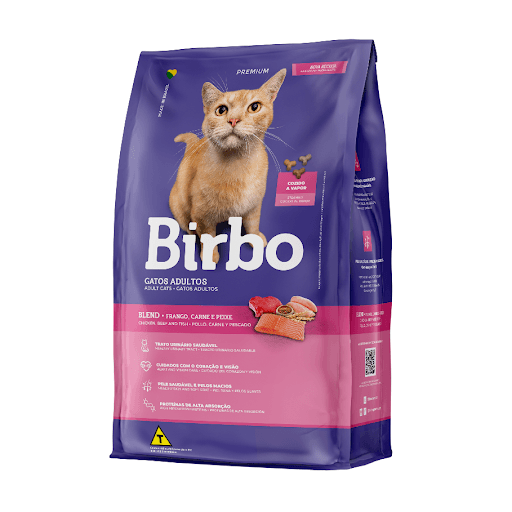 Birbo Premium Gatos Blend 15Kg - Birbo Gatos Blend, desenvolvido para agradar o paladar exigente dos felinos, em uma alimentação completa e balanceada, com ingredientes selecionados, proteínas de alta qualidade, enriquecida com vitaminas e minerais em níveis adequados aos gatos adultos. Birbo Gatos Blend é enriquecido com taurina, aminoácido essencial à dieta dos gatos auxiliando na manutenção da saúde visual e cardíaca, e contém extrato de Yucca schidigera, ingrediente que atua a nível intestinal, contribuindo na redução do odor das fezes, além de ser um alimento que contribui no controle do pH urinário.