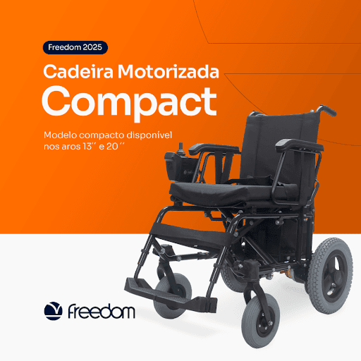 Cadeira Motorizada - •Larguras: 33cm a 55cm
•Profundidade Assento: 37 a 52cm
•Altura do Encosto: 30 a 50cm
•Opção de Aro 13” ou 20”
•Bateria de 18Ah até 55Ah
•Compacta para transporte