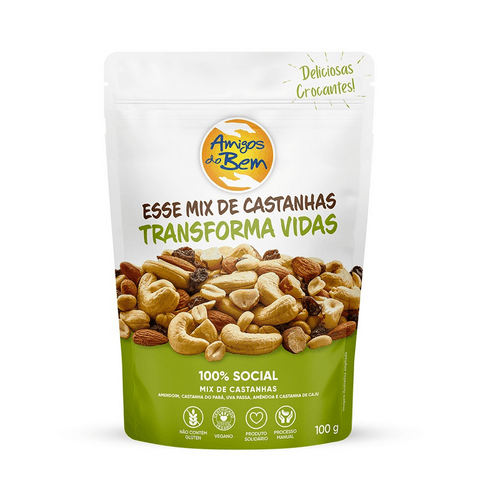 Mix de Castanha 100g - Da plantação à colheita, e da colheita ao beneficiamento, as nossas castanhas de caju são 100% produzidas no sertão. O processo manual da nossa fábrica gera centenas de empregos e renda, além de garantir um produto de qualidade premium e diferenciada.