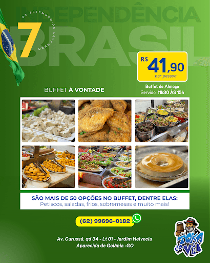 No feriado atenderemos com o Buffet de Almoço. 