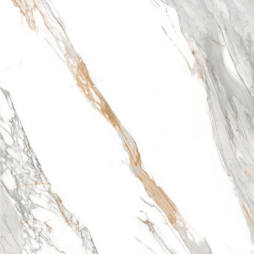Calacata Oro Lux 90X90 - Biancogres - Este mármore italiano apresenta características únicas, como os veios dourados, impactantes e luxuosos. É, definitivamente, um produto para quem busca exclusividade e sofisticação.