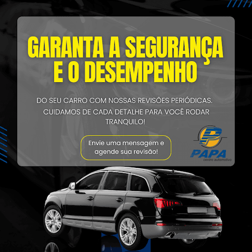 O Papa Centro Automotivo Bosch Car é a solução ideal para quem busca qualidade e confiança na manutenção e reparação de veículos. Com a garantia da tecnologia Bosch, oferecemos serviços especializados, utilizando peças e equipamentos de última geração, que asseguram a performance e a segurança do seu carro.

Nosso centro automotivo oferece uma gama de serviços, como troca de óleo, manutenção de freios, diagnóstico eletrônico, alinhamento e balanceamento, entre outros. Através de um atendimento personalizado, identificamos e solucionamos problemas com precisão, garantindo o máximo de eficiência e durabilidade para o seu veículo.

Com um time de profissionais qualificados e o respaldo da marca Bosch, o Papa Centro Automotivo é a escolha certa para quem busca a combinação perfeita de tecnologia de ponta, atendimento especializado e preço justo. Não deixe seu carro em qualquer lugar, venha para o centro automotivo que entende de confiança e qualidade.