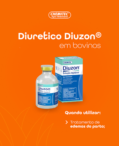 Diuzon Solução Injetável - Desenvolvido pela Chemitec, o Diuzon Solução Injetável é essencial para a saúde do seu rebanho! 

Este medicamento é formulado com triclormetiazida e dexametasona, resultando em um composto de ação diurética e anti-inflamatória. A administração do Diuzon é recomendada para tratar edemas fisiológicos relacionados ao parto e produção de leite, contribuindo diretamente para a saúde dos animais e para a produtividade do rebanho. 

O uso do Diuzon, assim como de qualquer medicamento, deve ser sempre orientado e acompanhado por um médico-veterinário. Este profissional se responsabiliza por calcular a dosagem ideal do medicamento e verificar a resposta apresentada pelo organismo do animal. 

Converse com um especialista sobre o uso correto do diurético Diuzon!

#Chemitec #JuntosSomosChemitec #Diuzon #saúdeanimal
