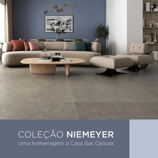 O porcelanato Villagres Canoas é um lançamento deste ano que homenageia uma das maiores obras do arquiteto Oscar Niemeyer! A Casa das Canoas, projetada na década de 50, utilizou a natureza como um elemento configurador do projeto: as áreas verdes do terreno foram mantidas, fazendo com que toda estrutura da casa se adaptasse às curvas e desníveis do espaço de vegetação. Esta também é a proposta deste porcelanato, que traz uma tonalidade harmônica, integrando as cores da natureza para oferecer uma excelente sensação de bem-estar.