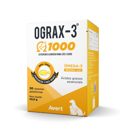 Ograx-3 1000Mg Cap x 30 - Avert - OGRAX – 3®  1000 é um suplemento alimentar composto por Ômega-3 com doses ideais e elevada pureza da matéria prima