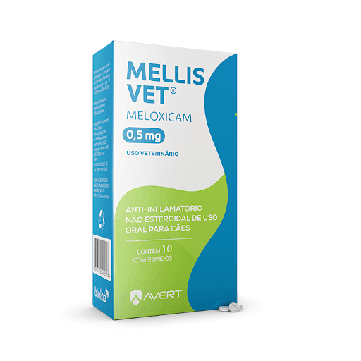 Mellis Vet 0,5Mg Com x 10 - Avert - Mellis Vet ® é um anti-inflamatório não esteroidal composto por Meloxicam, inibe a produção de prostaglandinas envolvidas no processo inflamatório.