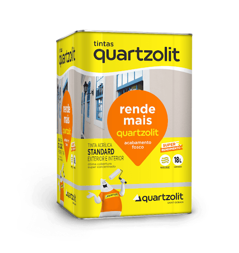 tinta rende mais standard camurca 18l quartzolit - rende mais quartzolit é uma tinta acrílica standard de acabamento fosco, com alta qualidade e consistência, excelente cobertura e durabilidade, de baixo odor e secagem rápida.



Alta consistência, excelente cobertura e durabilidade



Super concentrado, com baixo odor e secagem rápida



Indicado para ambientes internos e externos



Acabamento fosco



Rendimento:



Lata 18 L: até 167 m² acabados



Galão 3,6 L: até 33 m² acabados. TINTA RENDE MAIS STD CAMURCA LT 18L