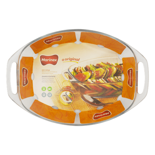 Assadeira Oval 3,2l Marinex Seletta - Assadeira Oval Vidro 3,2l Marinex Seletta Média