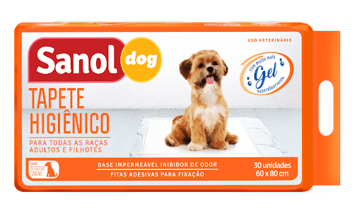 Tapete Higiênico Sanol Dog 30Unid - Possui uma formulação para rápida absorção da urina, eliminando qualquer cheiro desagradável, pode ser utilizado em qualquer local desejado.