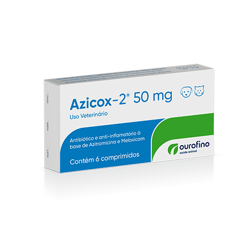 Azicox-2 Comp. 6 X  50 Mg - Antibiótico bactericida e anti-inflamatório não 
esteroide à base de Azitromicina e Meloxicam.