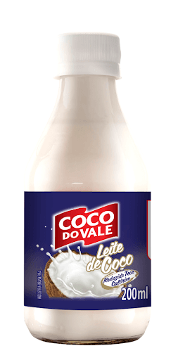 Leite de Coco Reduzido Teor Gordura Coco do Vale 200ml - Produto com reduzido teor de gordura, leveza, sabor e qualidade