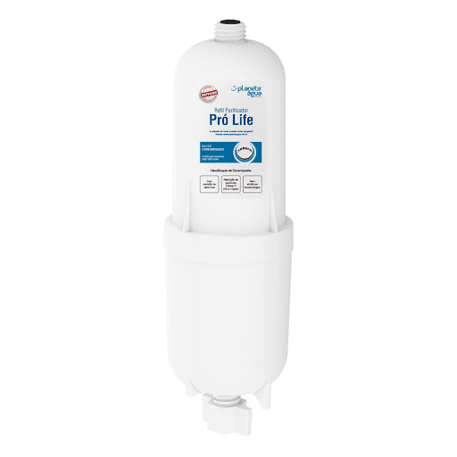 Refil Planeta Água, Pró Life. Compatível com Purificador: Soft Everest, 1013A - Uma das formas de filtrar e ter água pura é com o refil de carvão ativado, ele ajuda a remover o cloro da água, eliminando o cheiro e gosto do cloro, deixando-a saudável e agradável para o paladar. Para filtrar a água é utilizado camadas de polipropileno que fazem a remoção de sujeiras, os purificadores de água fazem essas funções de forma eficaz e prática, assim você vai beber água de qualidade.