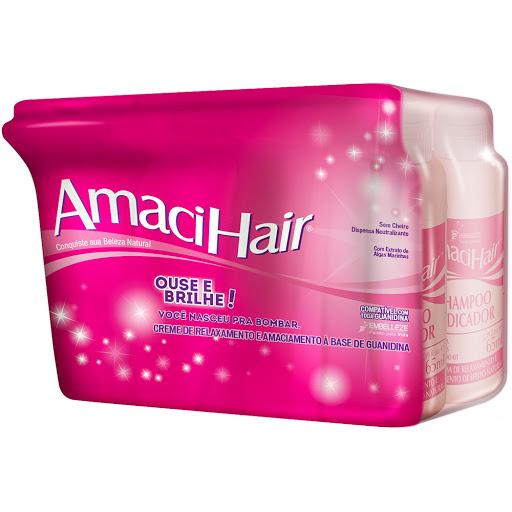 Creme Relaxante AmaciHair Ouse e Brilhe 200G - Com AmaciHair você vai poder reinventar seus cachos. Dê liberdade para suas ondas. Conquiste sua beleza natural. Reinvente. Remodele. Ouse. Curta o movimento que AmaciHair vai dar para os seus cabelos.