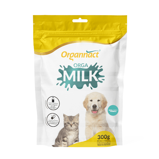 Orga Milk 300G - Organnact - Alimento completo para cães e gatos filhotes.

Contém leite integral em pó.
Contém níveis adequados de aminoácidos, vitaminas e minerais para equilíbrio nutricional desde os primeiros dias da vida. 
Contém probióticos e prebióticos que auxiliam no desenvolvimento da microbiota intestinal dos filhotes. 

Alimento completo indicado como substituto do leite materno para filhotes de cães e gatos que necessitam de suporte nutricional na fase de aleitamento até o desmame. Indicado para situações como ninhadas numerosas, filhotes órfãos e em casos de baixa produção ou ausência de leite materno.
