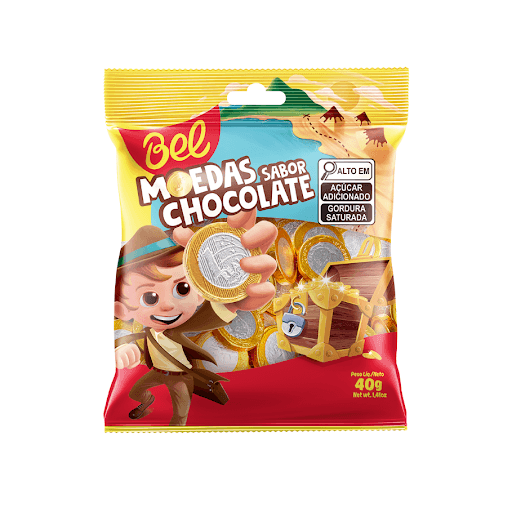 MOEDAS SABOR CHOCOLATE 25X40G - Vai um troco belicioso aí? Nossas Bel Moedas Aventura sabor Chocolate são produzidas com manteiga de cacau e cobertura sabor chocolate ao leite. Sua estampa, com moedas de R$ 1,00, são ideais para decorações de festas de aniversários, troco etc.

Esse produto possui apresentação em caixa de 370g e em bags de 40g e 500g.