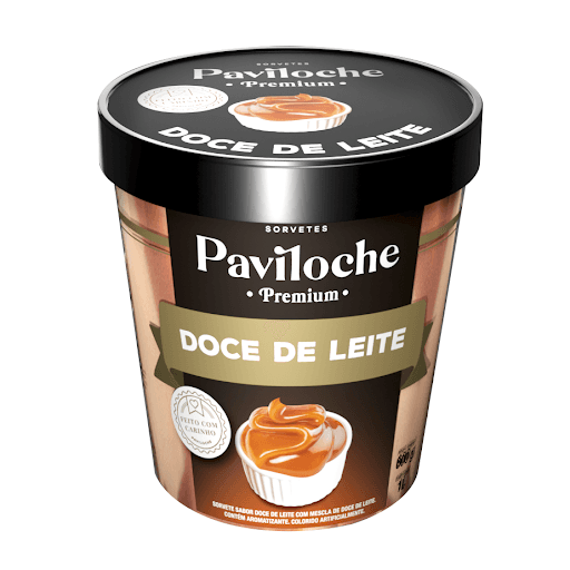 Sorvete Doce de Leite  Premium Pote 1l  - Paviloche - Sorvete Doce de Leite Paviloche Premium Pote 1l