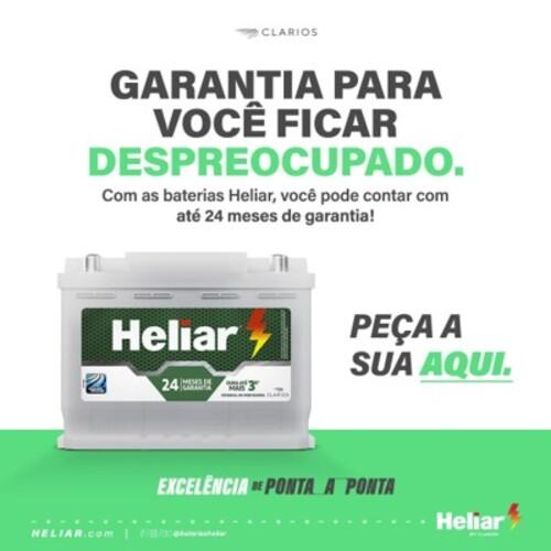 Tranquilidade garantida por até 24 meses. Quem quer segurança, sabe que pode contar com as baterias Heliar!