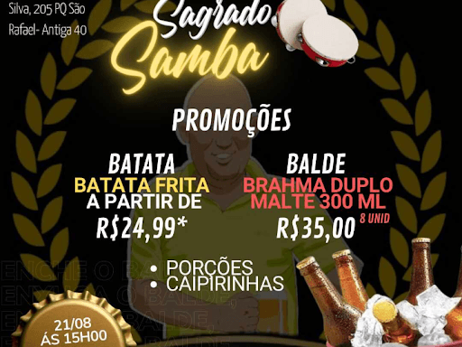 Música ao vivo com o melhor do samba e pagode