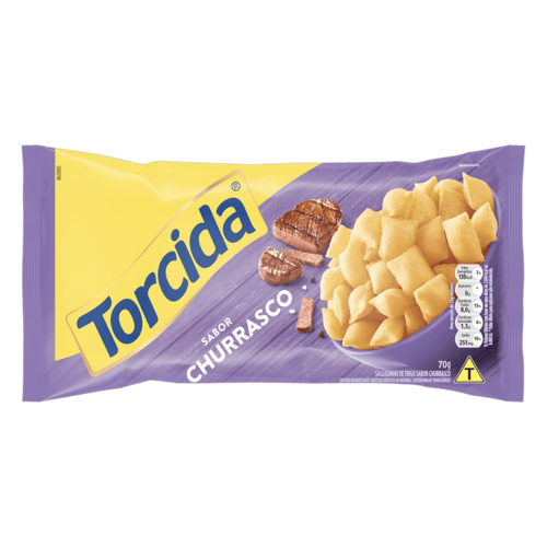 Salgadinho Torcida Churrasco 70g - O Torcida é aquele salgadinho delicioso, ideal para apreciar assistindo aquele filme na TV ou um bom jogão de futebol.