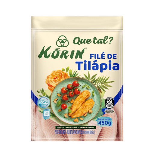 Filé De Tilápia - Que Tal - 450g - O filé de tilápia Korin é um alimento saudável, de alto valor proteico, que contém fósforo e baixo teor de sódio. Também é rica em selênio, boa para o cérebro (conforme o portal Viva Bem, do Uol) e vitamina B12, uma vitamina essencial para o bom funcionamento das células. Além disso, a tilápia é um peixe com baixo teor de gordura, não-oleoso e que ainda fornece muitos nutrientes para manter o coração saudável, reduzindo o risco de doenças cardíacas.