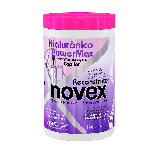 Creme de Tratamento Novex Hialurônico PowerMax Harmonização Capilar 1kg - Você sabe o que é Harmonização Capilar? Com o passar do tempo e também devido a ação de agentes externos, os nossos fios vão ficando porosos, ressecados, quebradiços e perdem a elasticidade. A Harmonização Capilar com Hialurônico Power Max usa tecnologia avançada para penetrar no interior da fibra e reconstruir toda estrutura do fio, devolvendo a vitalidade e a beleza dos cabelos.