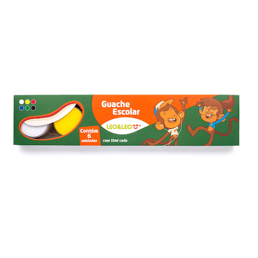 Guache Escolar - 6 Cores - Leo&Leo - Aprender a pintar o sete no colégio ou em casa ganhou muito mais graça e cores vibrantes. Com o Guache Escolar Caixa c/ 6 Cores 15 ML por Pote Leo&Leo a criatividade ganha forma e fica bem mais colorida.

São 6 cores vivas no estojo, para a criançada pintar papéis variados e cartolinas e deixar as ideias tomarem conta da imaginação. Os potinhos são unidos e com tampa, sendo que cada pote vem com 15 ml de tinta com ótima pigmentação, sendo ideal para ser usado com pincel.

Com o Guache Escolar Blister c/ 6 Cores 15 ML por Pote Leo&Leo os trabalhos manuais e artísticos da escola ganham muito mais vida, cores alegres e criatividade!