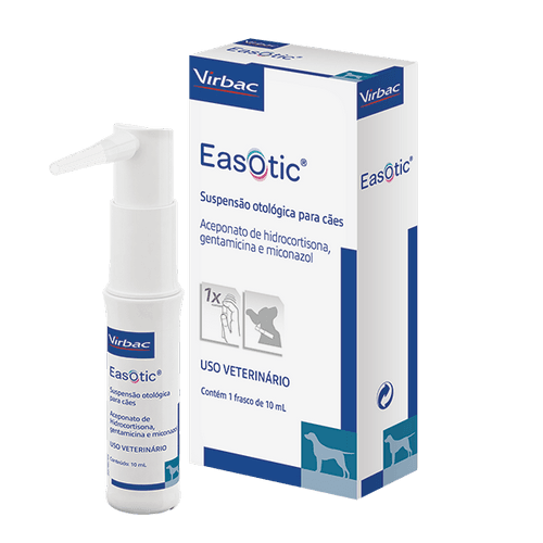 Easotic 10 mL - Tratamento para otite de cães.