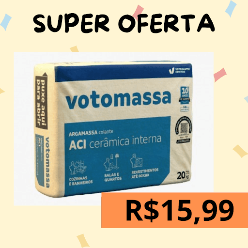 Venham aproveitar a nossa super oferta!

Argamassa AC1 20KG Votorantim.