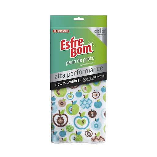 Pano de Prato de Microfibra Esfrebom 59x39cm-Multicoisas - O Pano de Prato da Esfrebom é indicado para enxugar louças e superfícies em geral, podendo ser lavado em máquina de lavar roupas. Também pode ser usado a seco para retirar o pó, assim também revela o brilho de supefícies e objetos. É um pano de alta performance, super absorvente e não solta pelos.